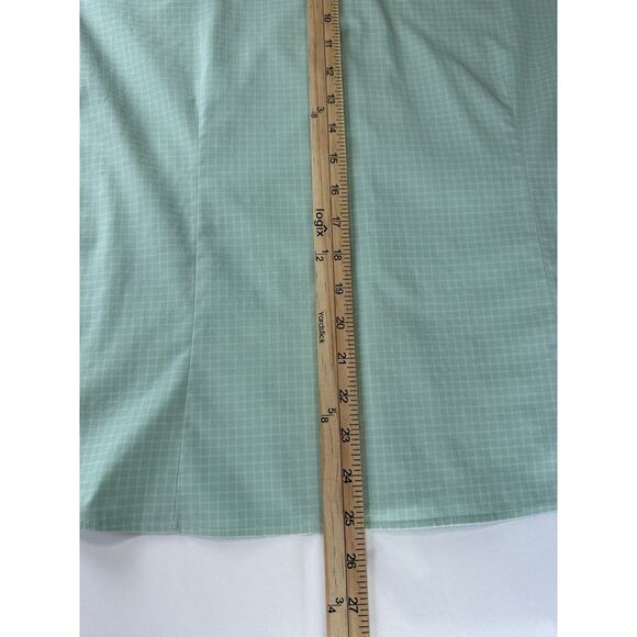 Eddie Bauer wrinkle resistant 3/4 sleeve button up green & White Women’s XL - Picture 16 of 16